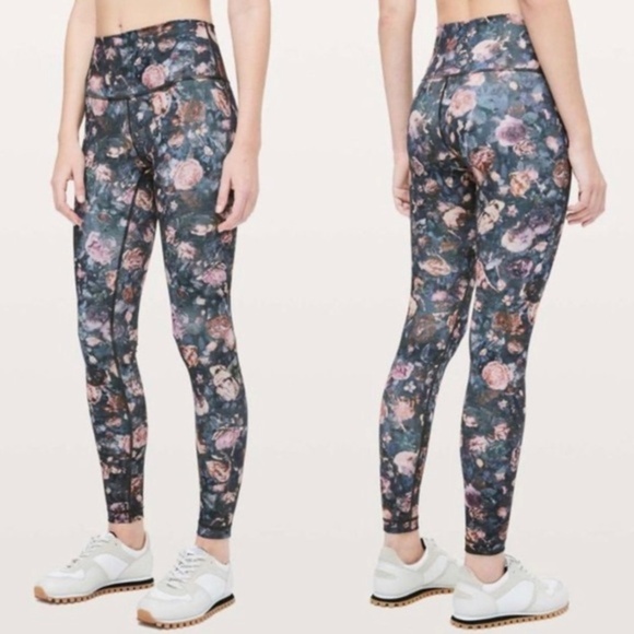 lululemon floral wunder under high rise tight 28